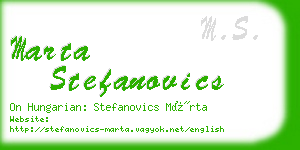 marta stefanovics business card